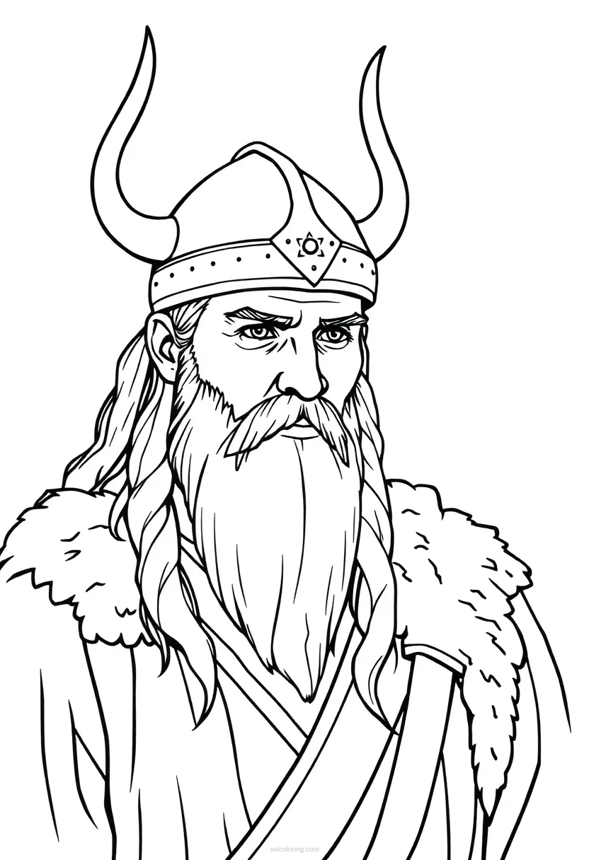 Viking coloring page for kids