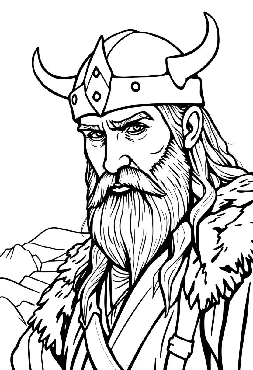 Viking coloring page for kids