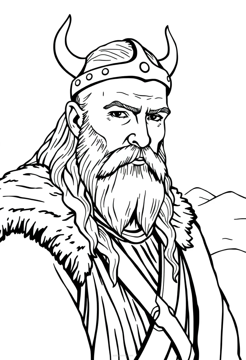 Viking coloring page for kids