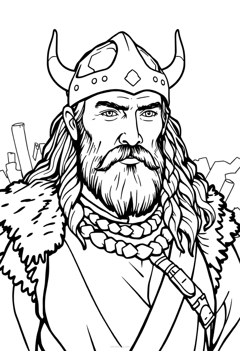 Viking coloring page for kids