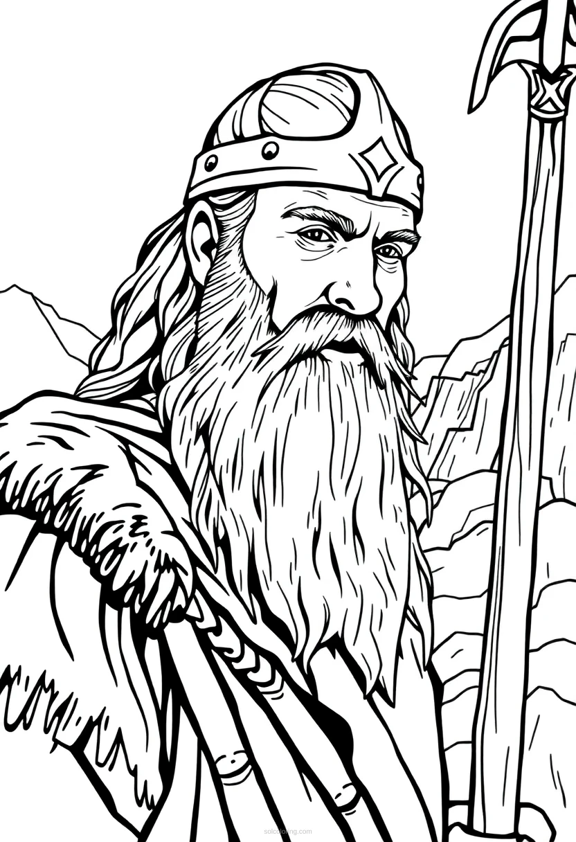Viking coloring page for kids