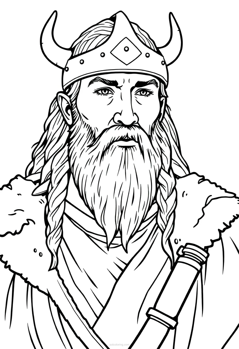 Viking coloring page for kids