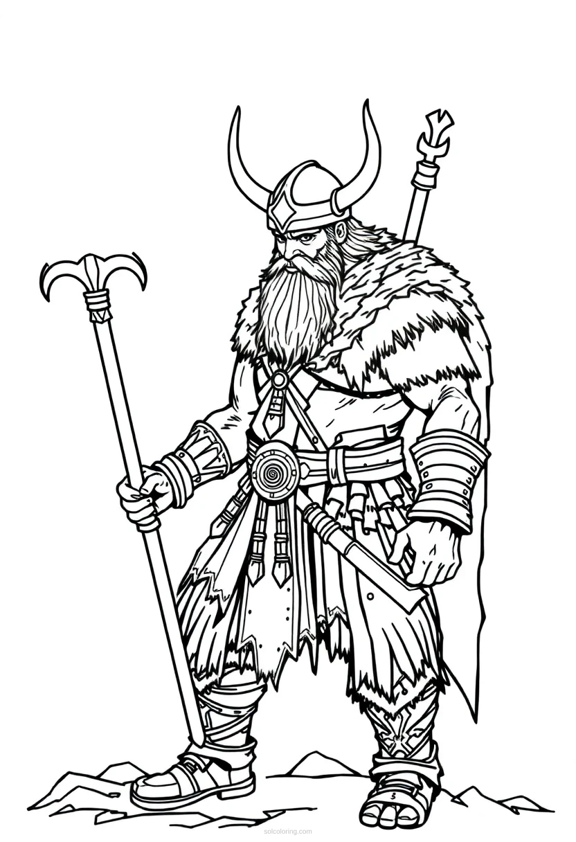 Viking Warrior coloring page for kids