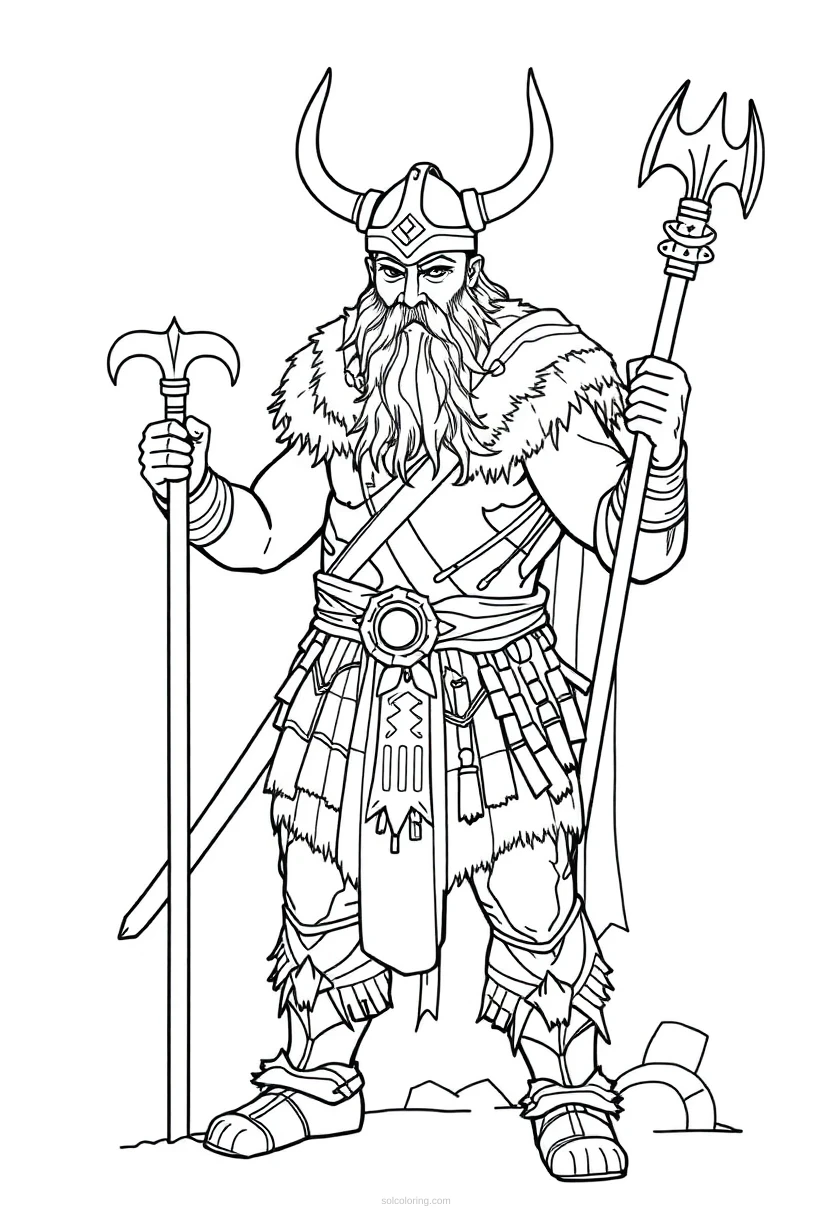 Viking Warrior coloring page for kids
