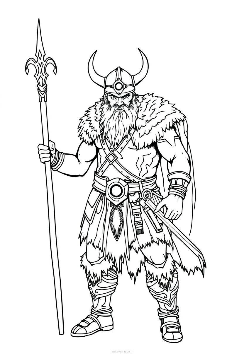 Viking Warrior coloring page for kids
