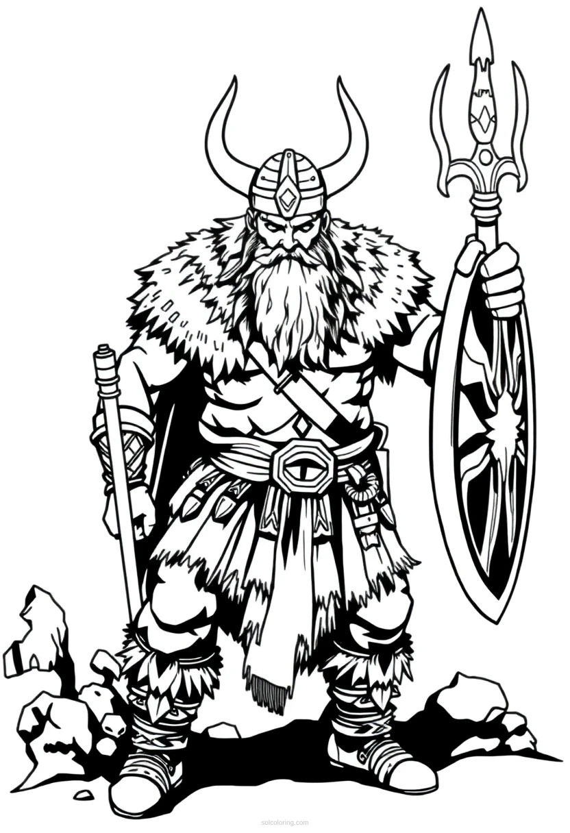 Viking Warrior coloring page for kids