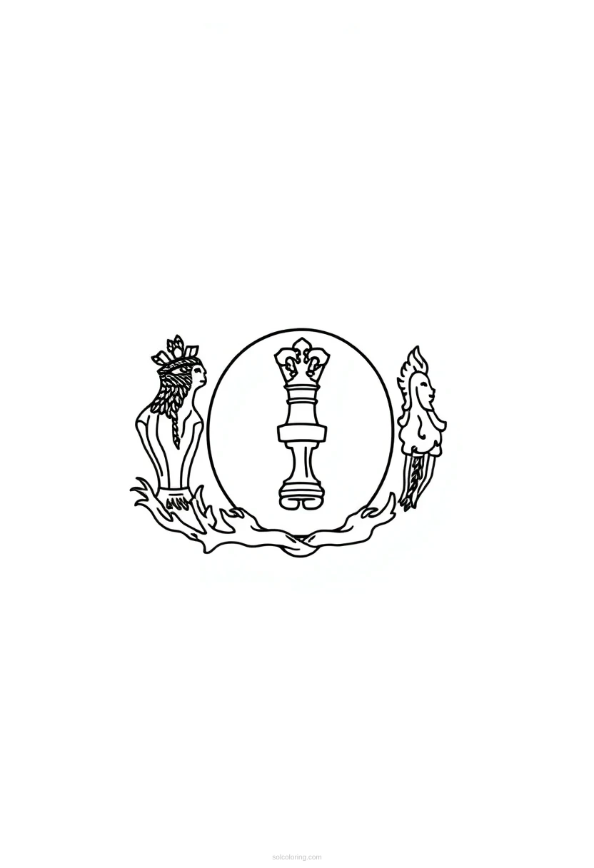Virginia State Flag coloring page for kids
