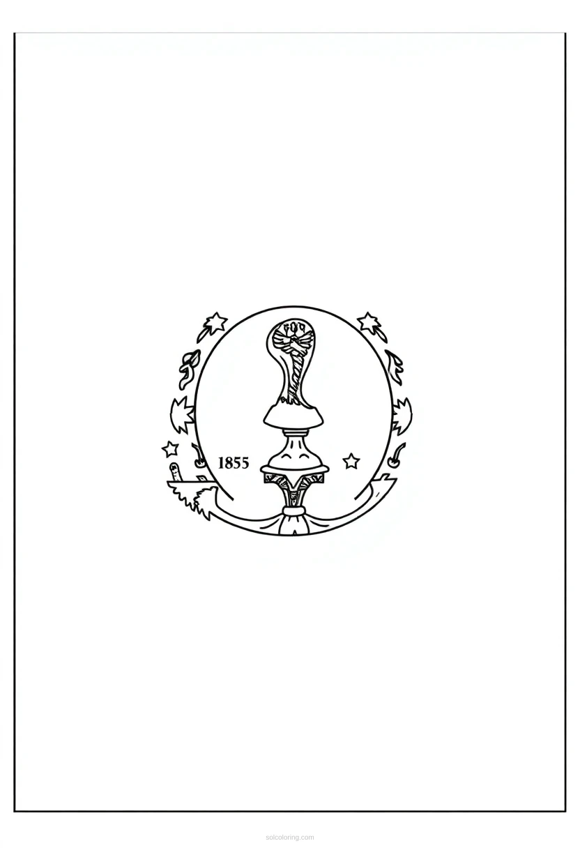 Virginia State Flag coloring page for kids