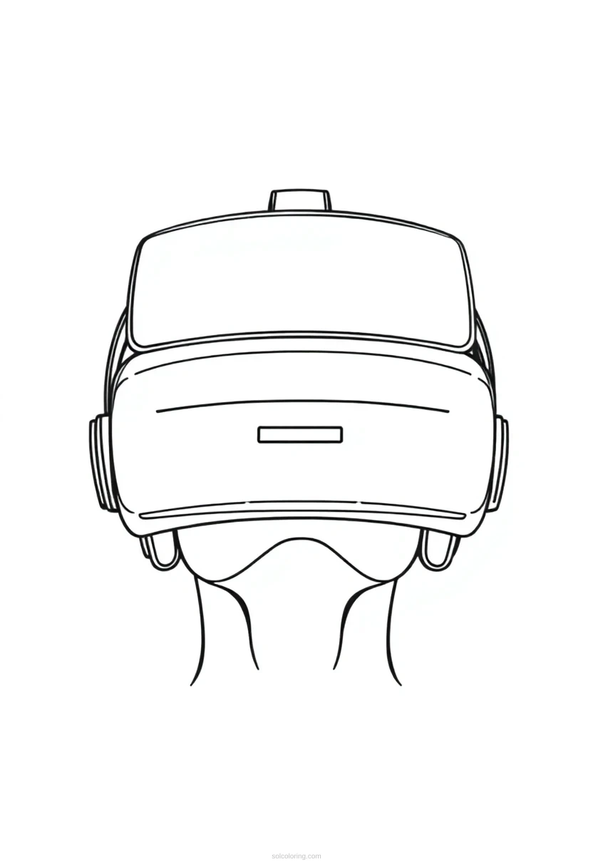 Virtual Reality Headset coloring page for kids