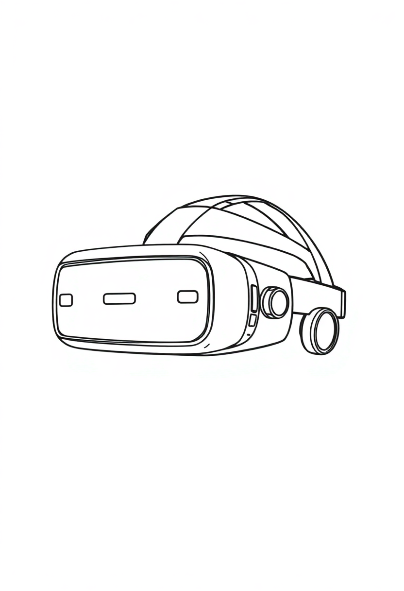 Virtual Reality Headset coloring page, free printable
