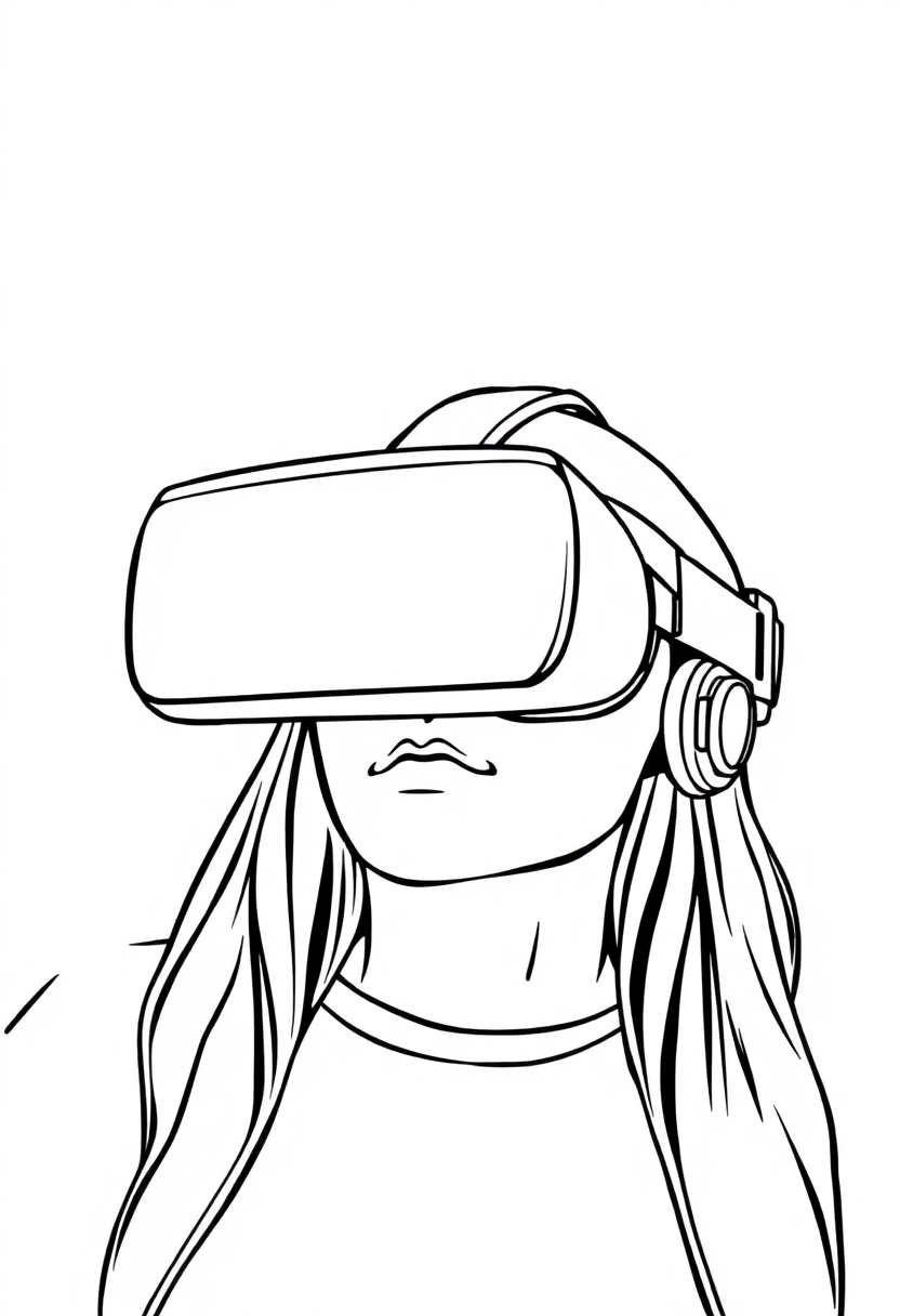 Virtual Reality Headset coloring page, free printable