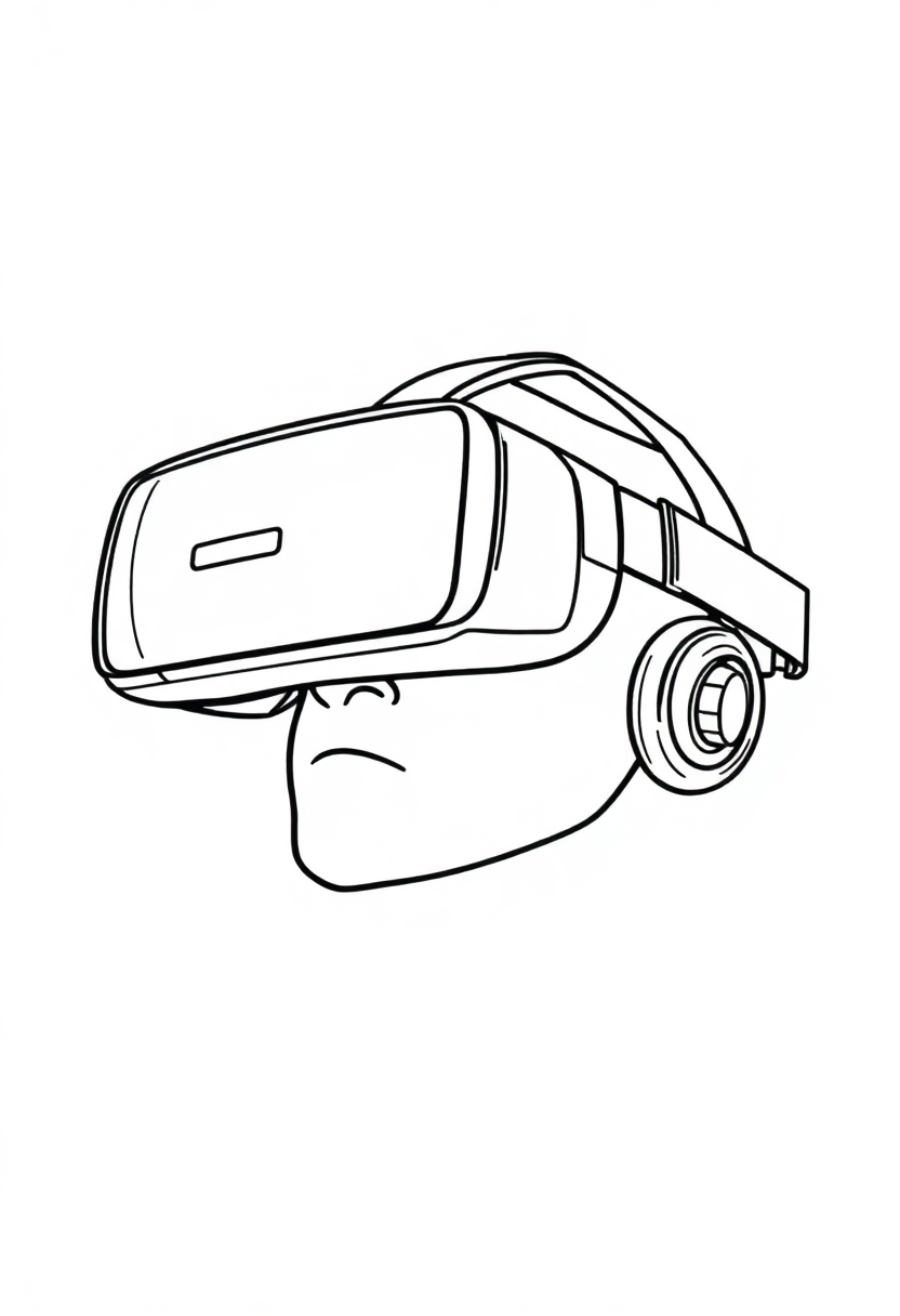 Virtual Reality Headset coloring page, free printable