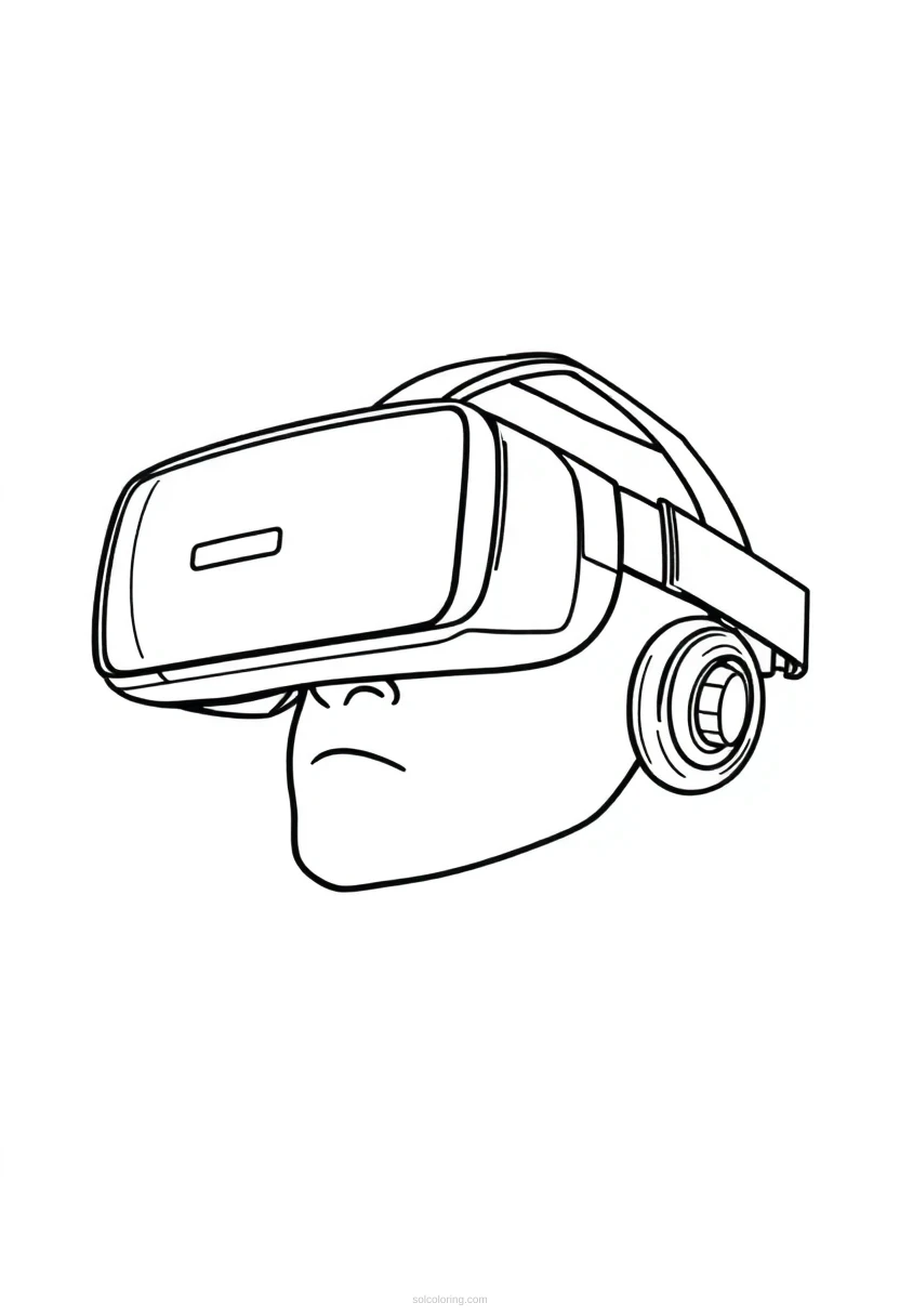 Virtual Reality Headset coloring page for kids
