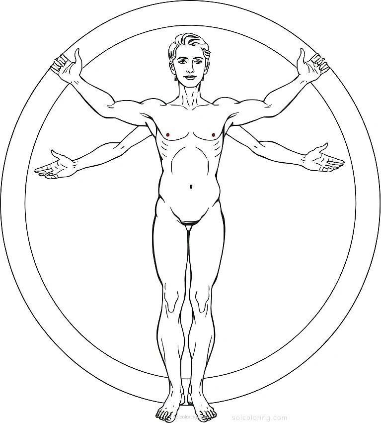 Vitruvian Man Drawing coloring pages