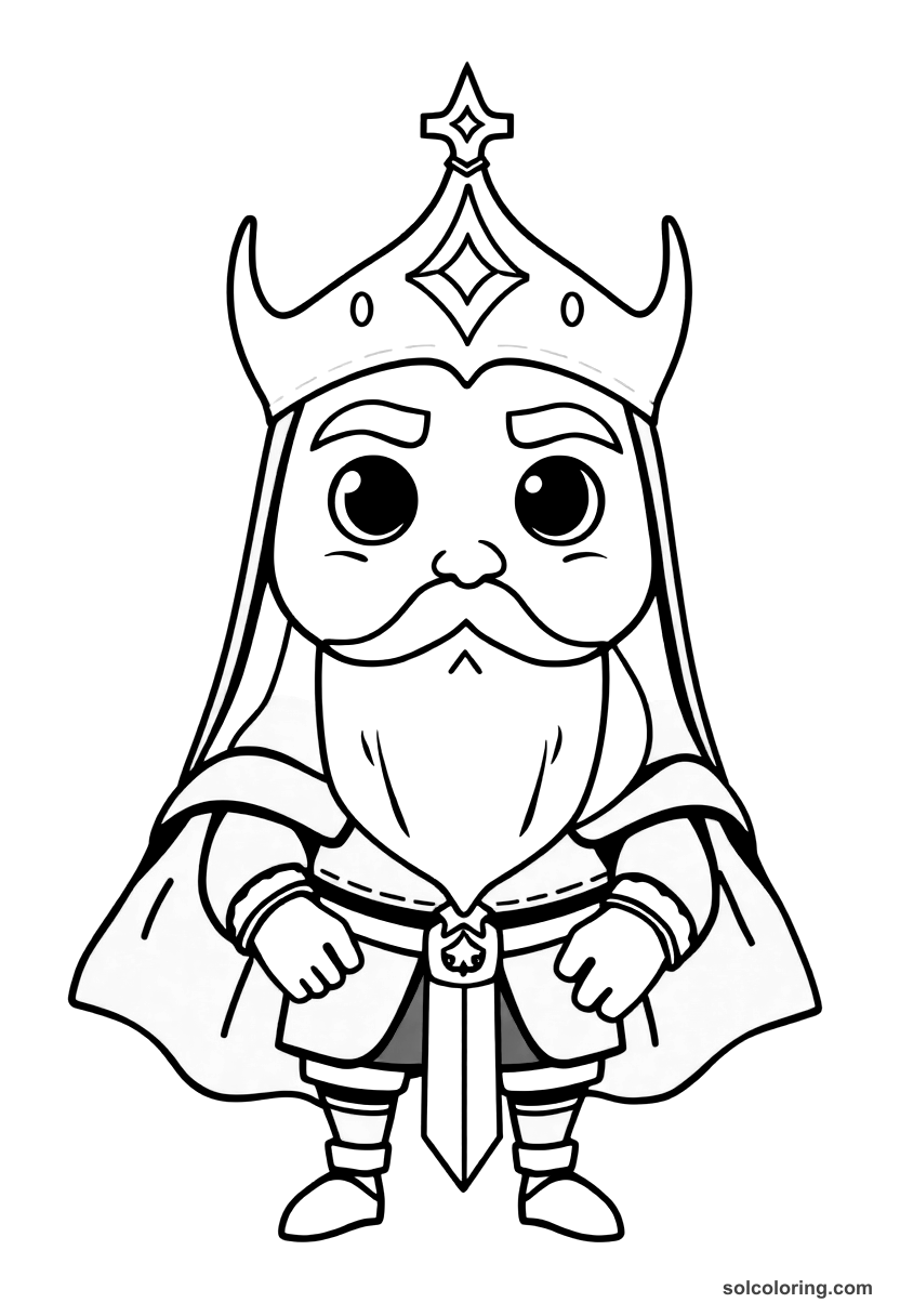 Cute Cartoon Vlad III the Impaler of Wallachia coloring page, free printable cute cartoon style