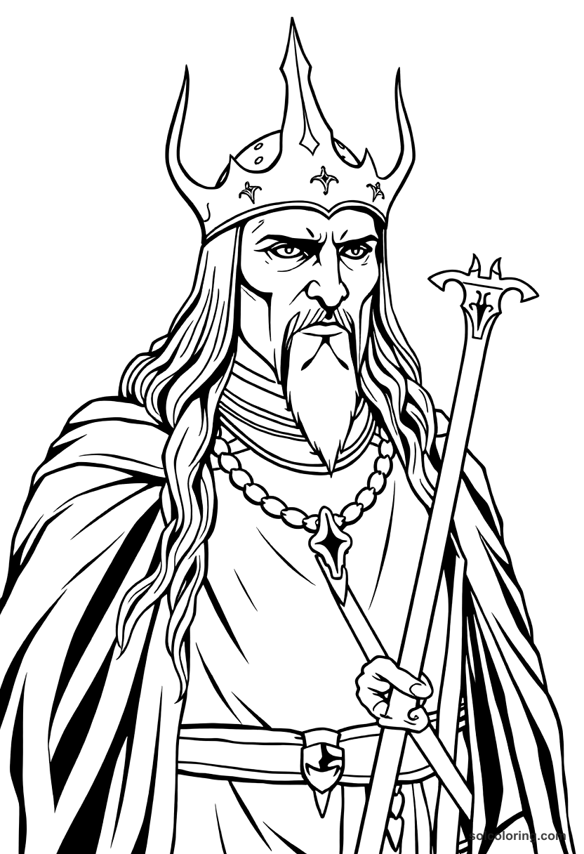 Simple Vlad III the Impaler of Wallachia coloring page, free printable simple style