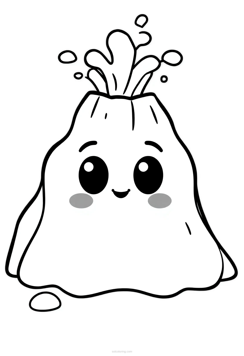 Volcano coloring page for kids