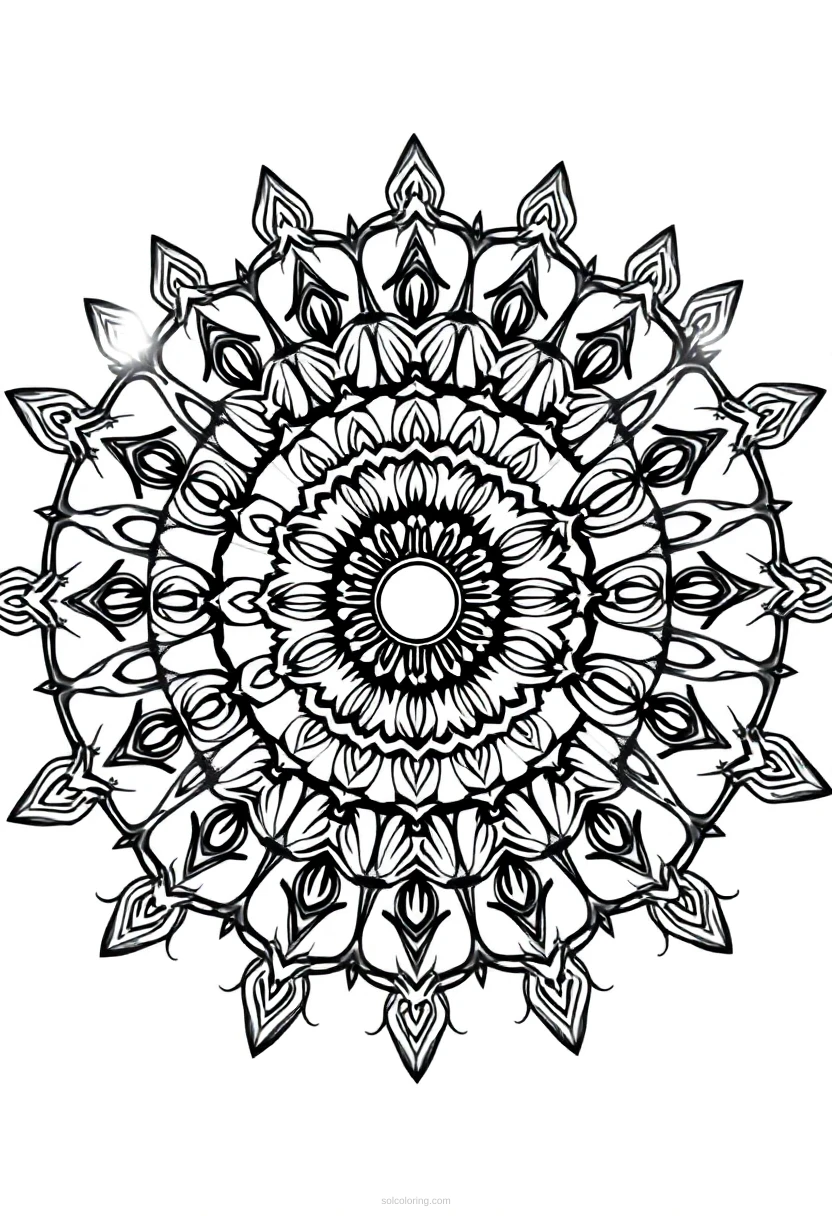 Volcano coloring page for kids