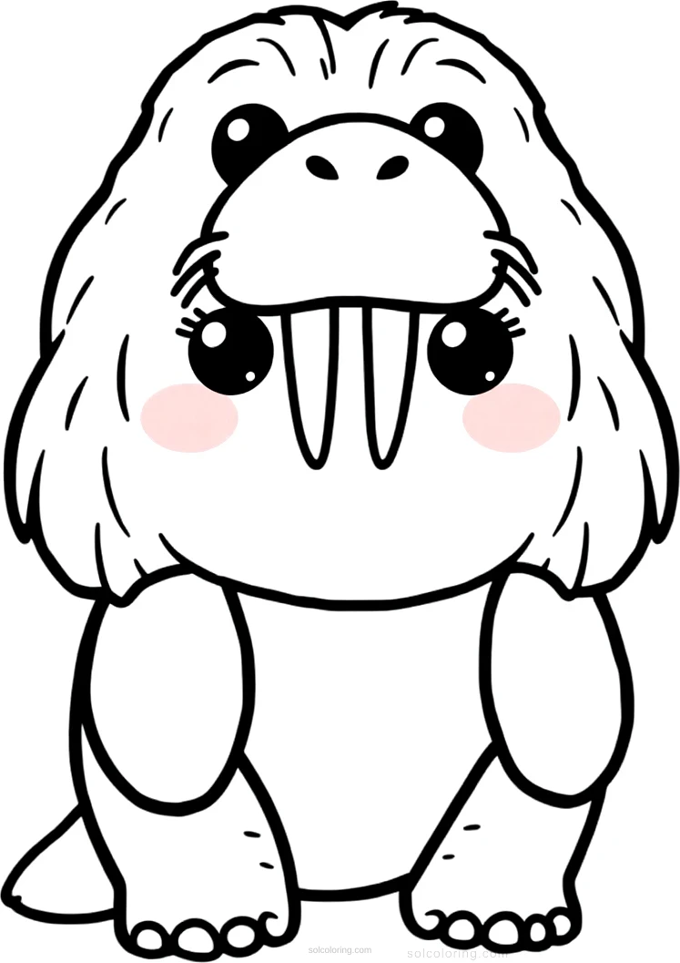 Walrus coloring page for kids