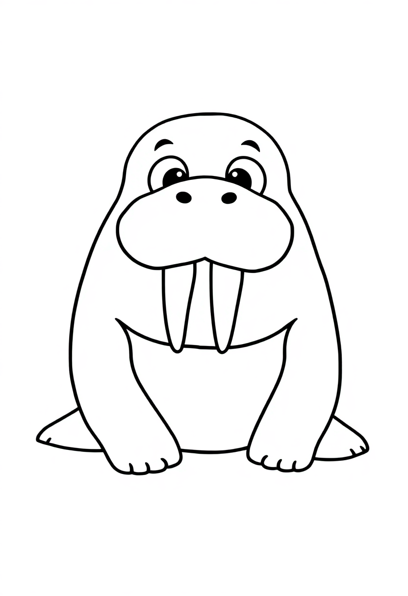 Walrus coloring page, free printable