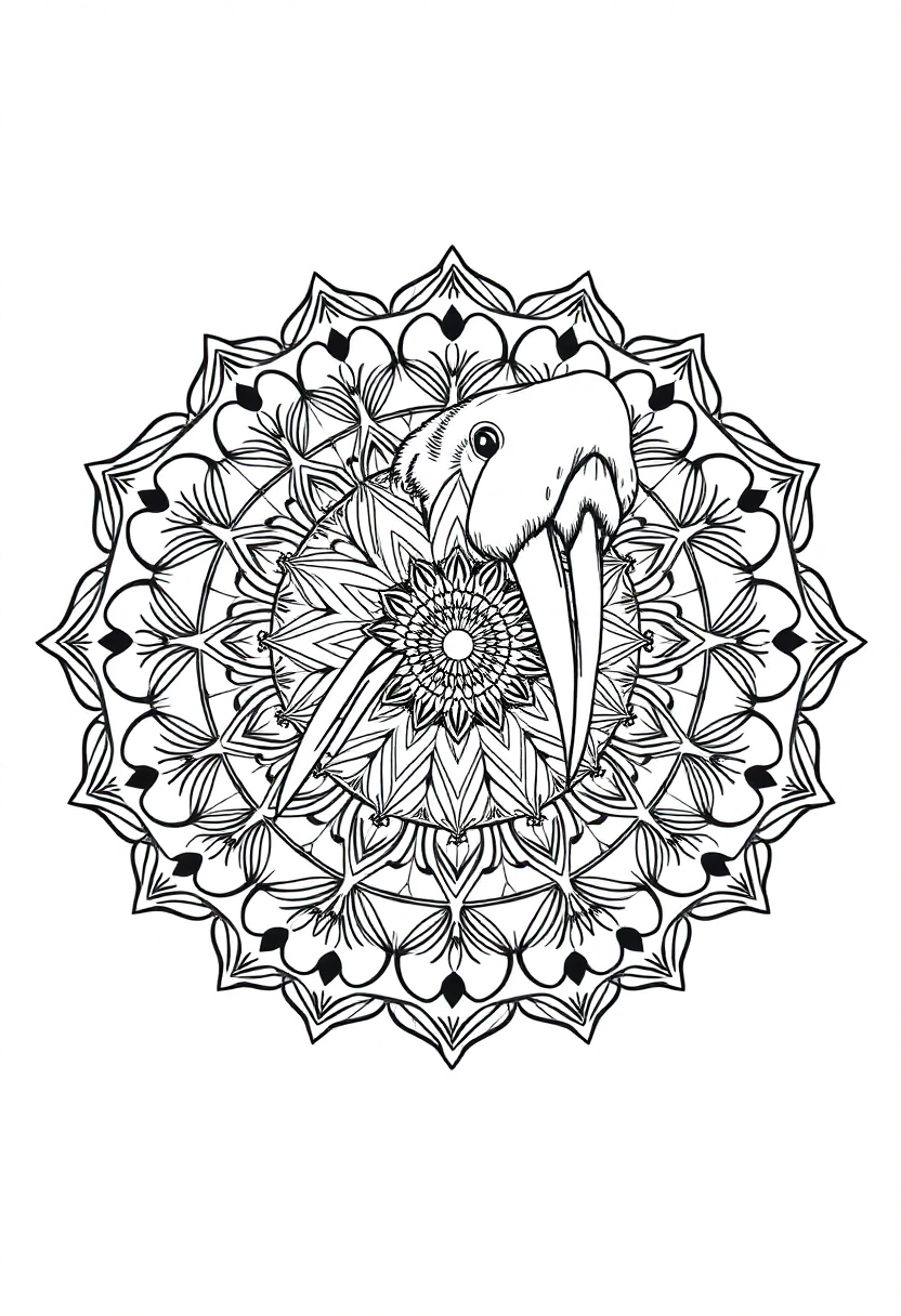 Walrus coloring page, free printable
