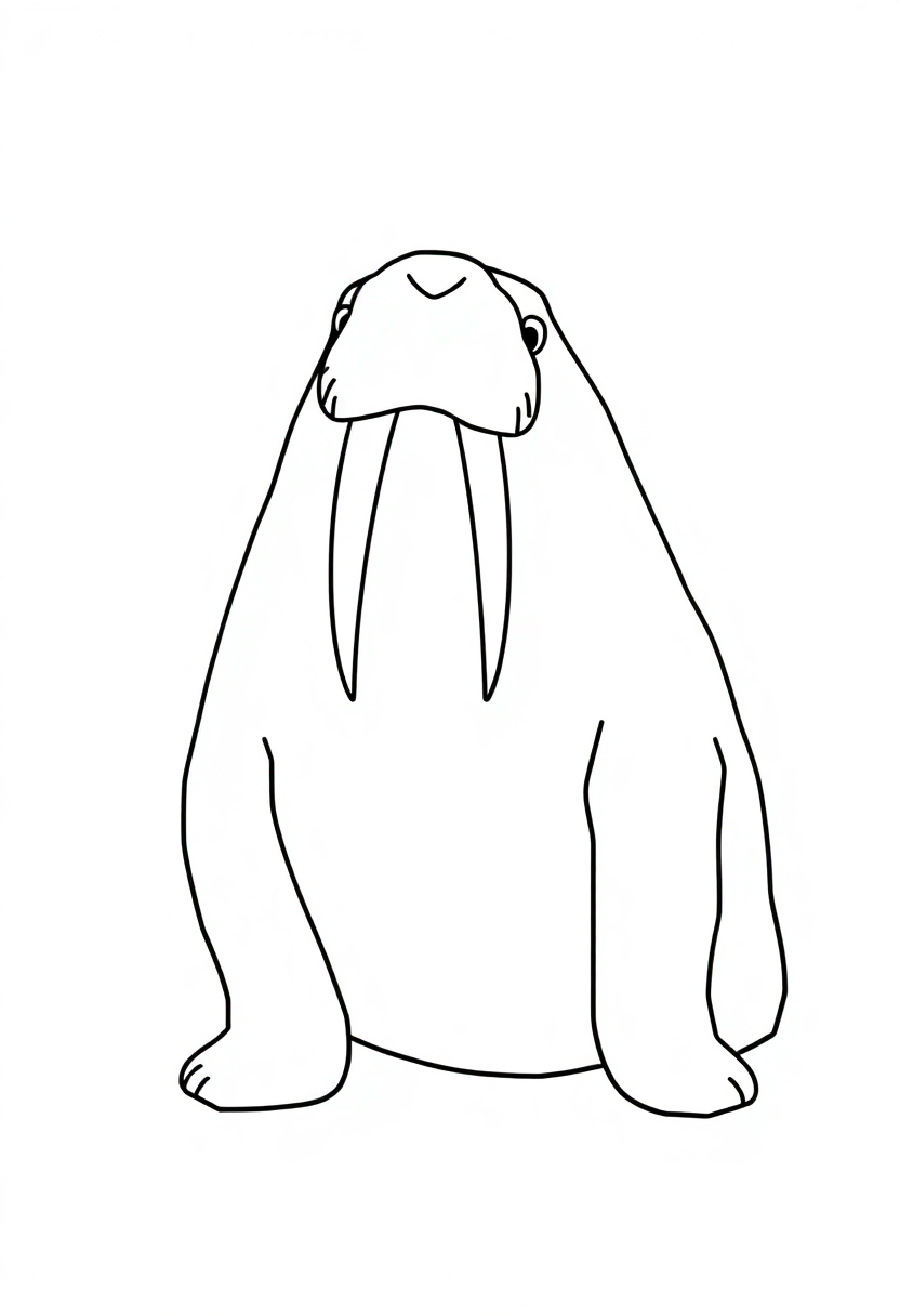 Walrus coloring page, free printable