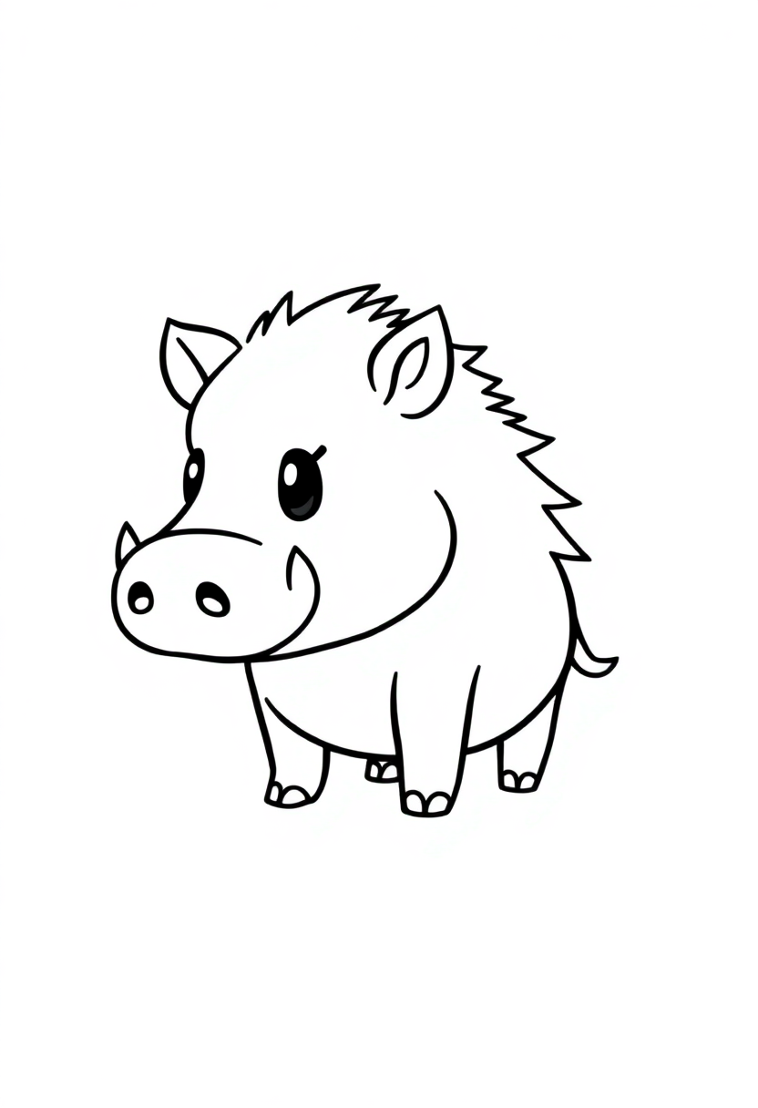 Warthog coloring page, free printable
