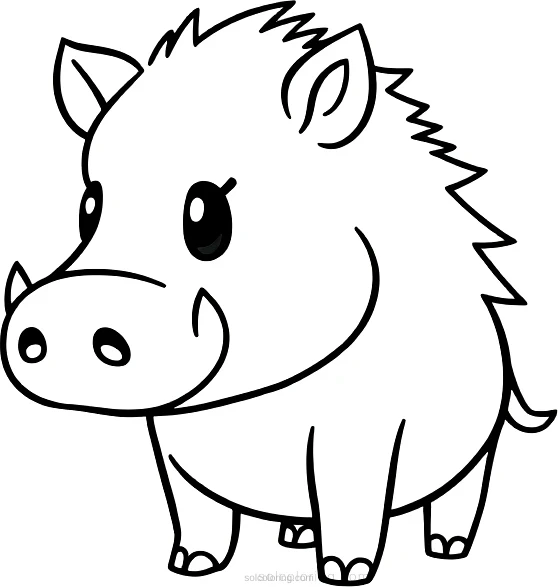 Warthog coloring page for kids