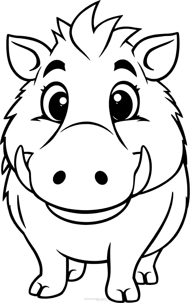 Warthog coloring page for kids