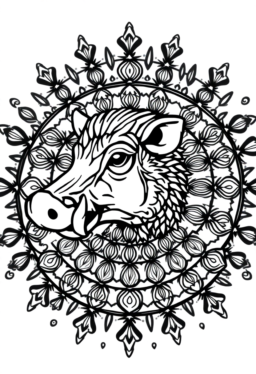Warthog coloring page, free printable