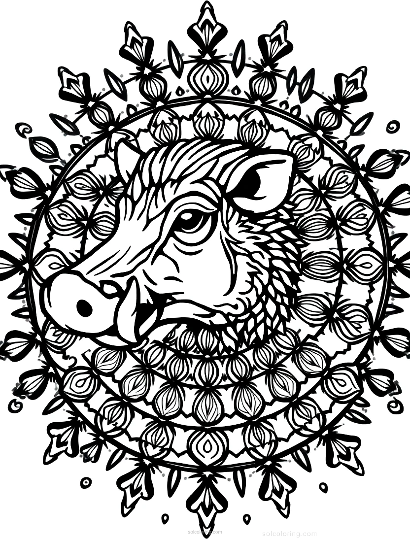 Warthog coloring page for kids