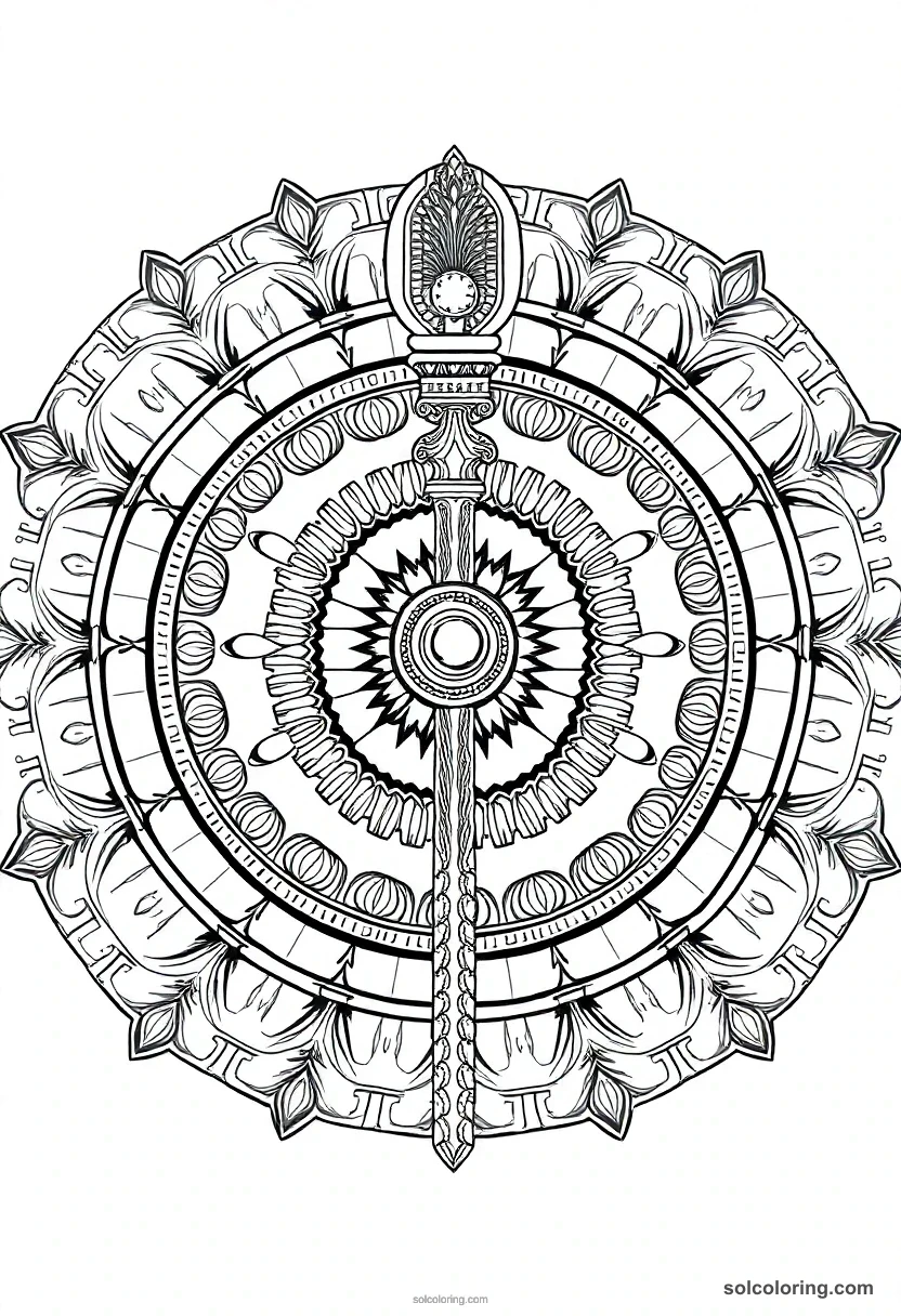 Was Scepter mandala coloring page for kids