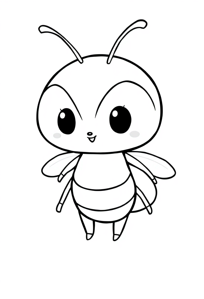 Wasp coloring page, free printable standard style for kids and adults