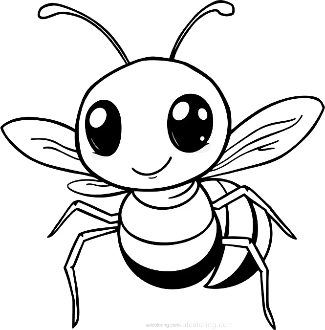 Wasp coloring page for kids
