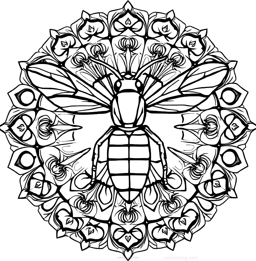 Wasp coloring page for kids