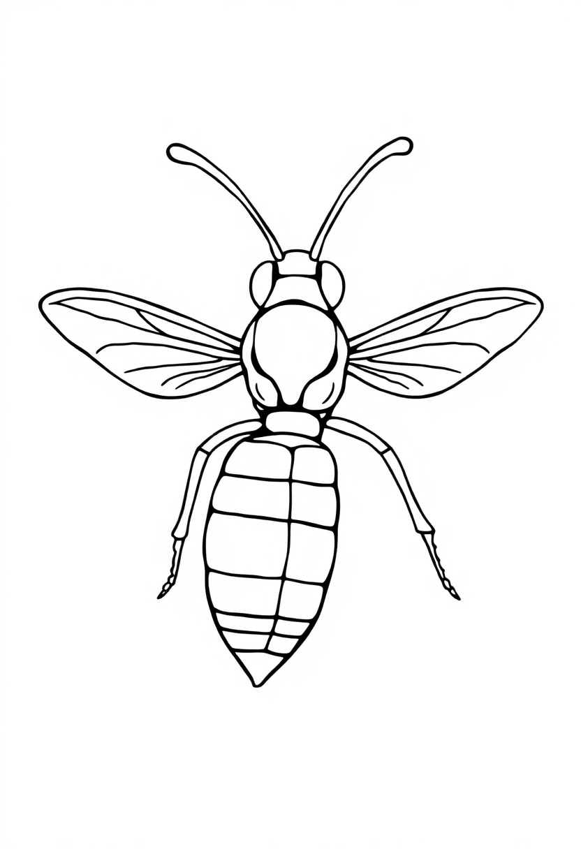 Wasp coloring page, free printable