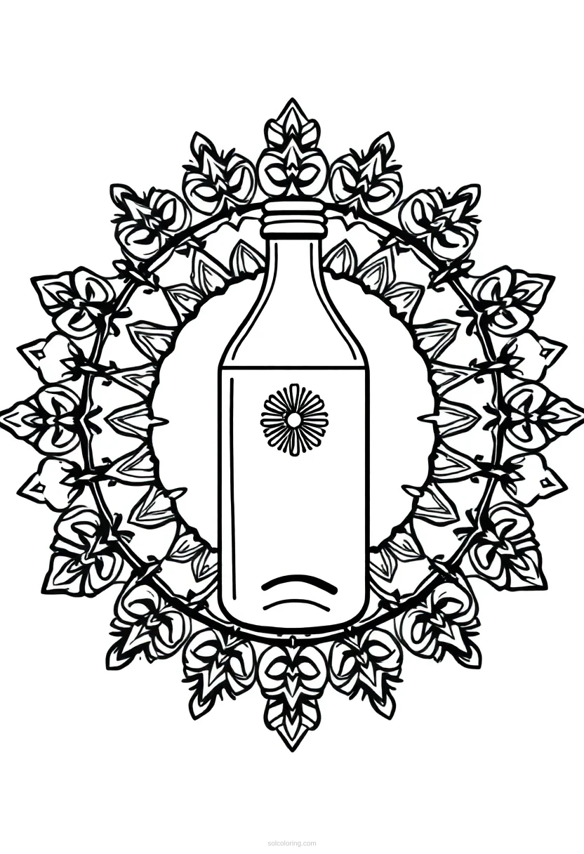 Water Bottle and Glass coloring page for kids