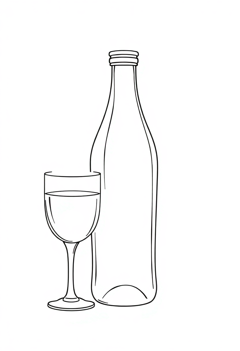 Water Bottle And Glass coloring pages