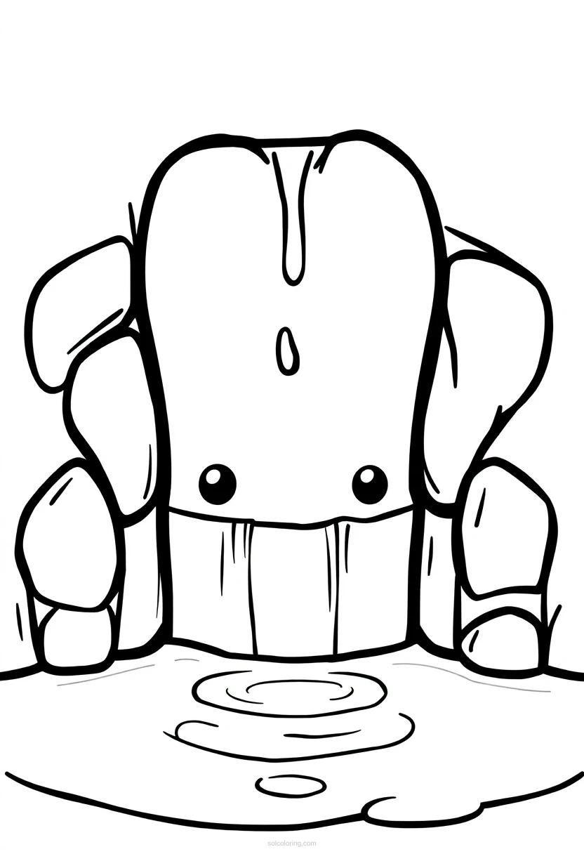 Waterfall coloring page for kids
