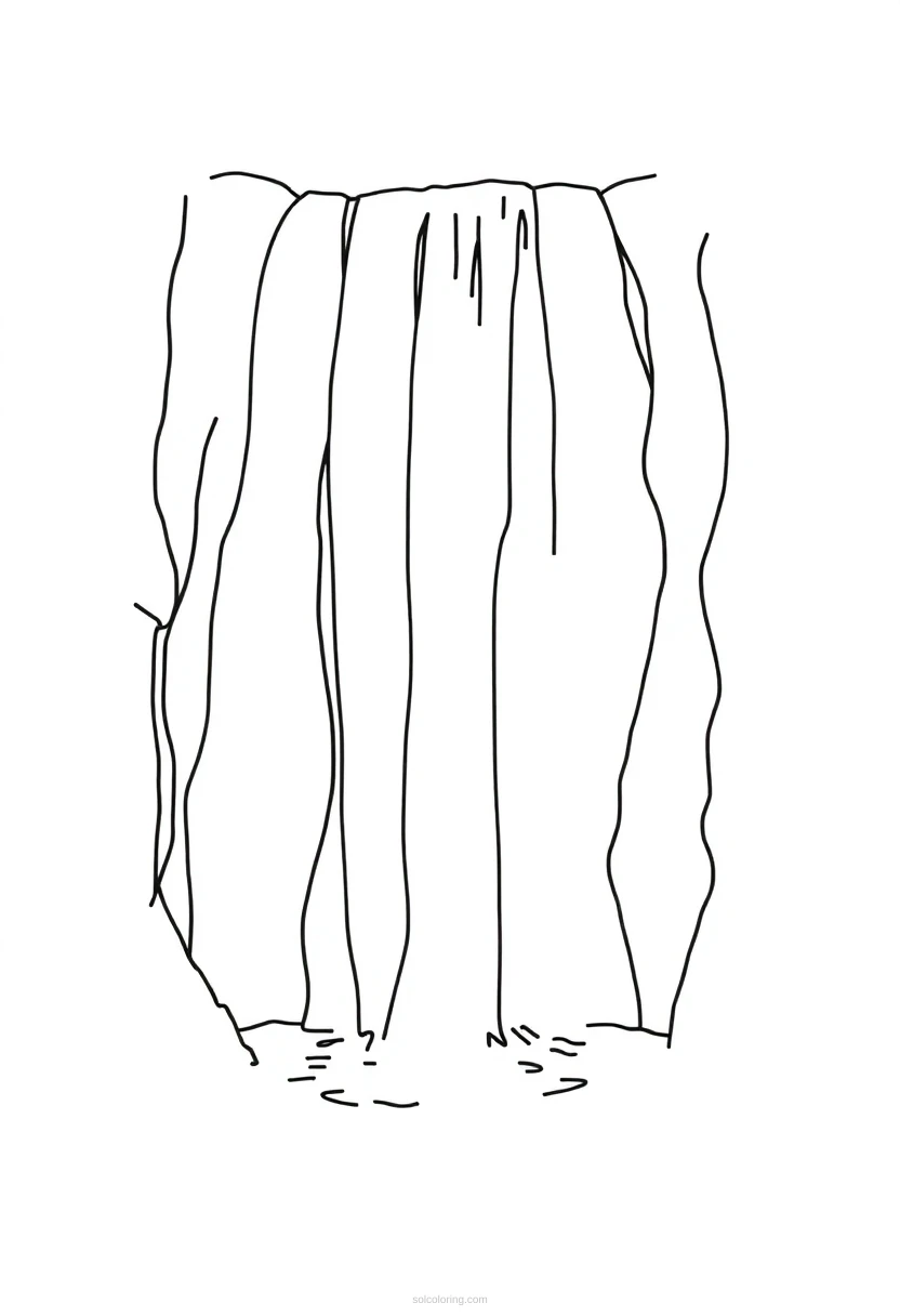 Waterfall coloring page for kids