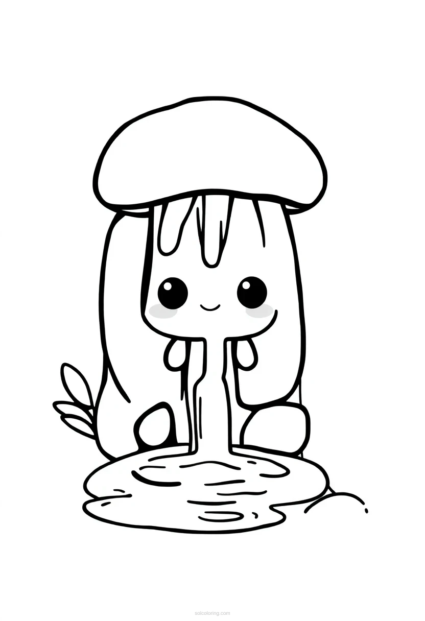 Waterfall coloring page for kids