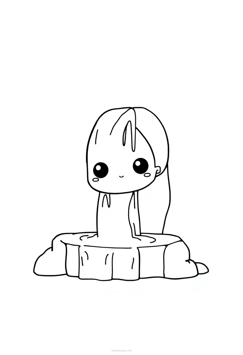 Waterfall coloring page for kids