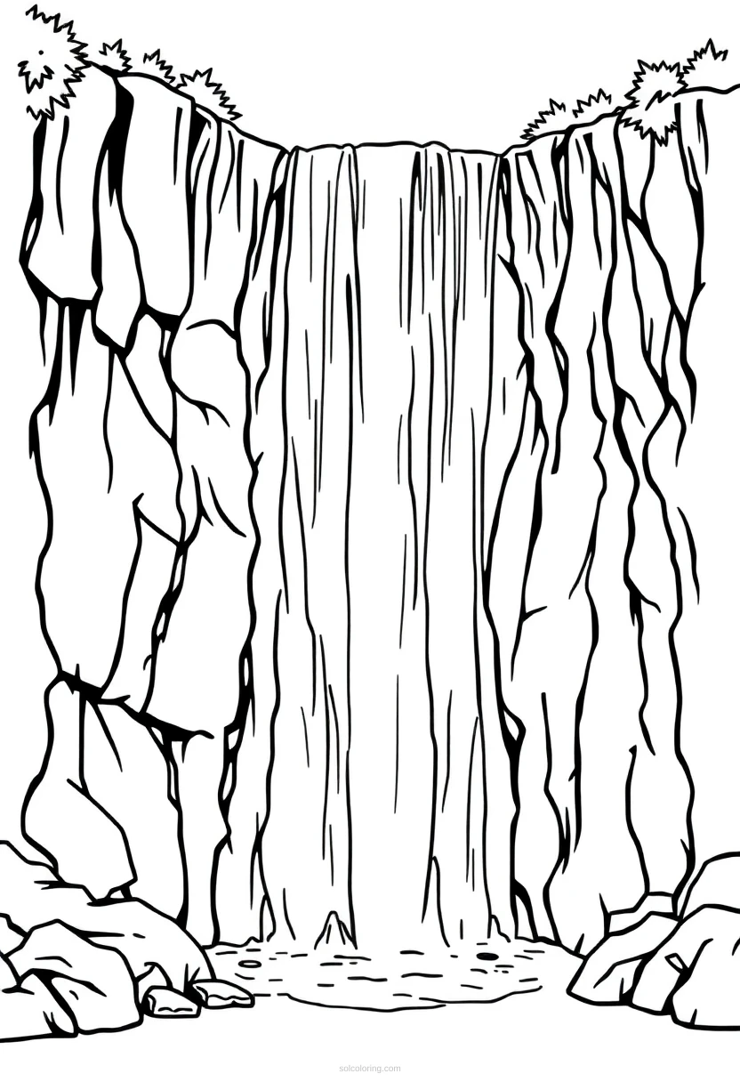 Waterfall Simple coloring pages