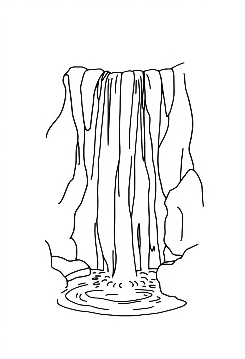 Waterfall coloring pages
