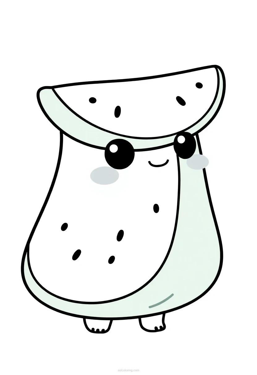 Watermelon Wedge coloring page for kids