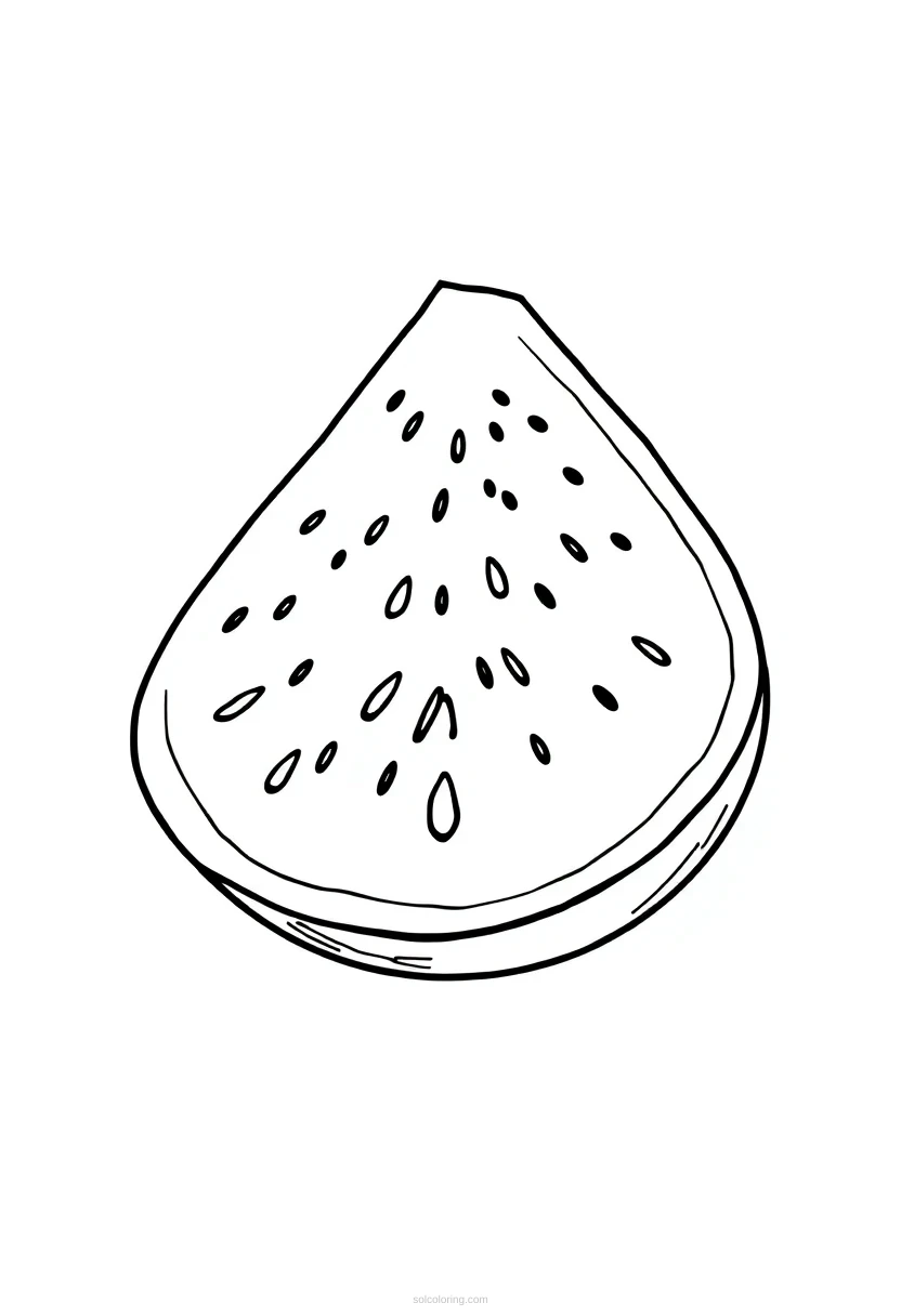 Watermelon Wedge coloring page for kids