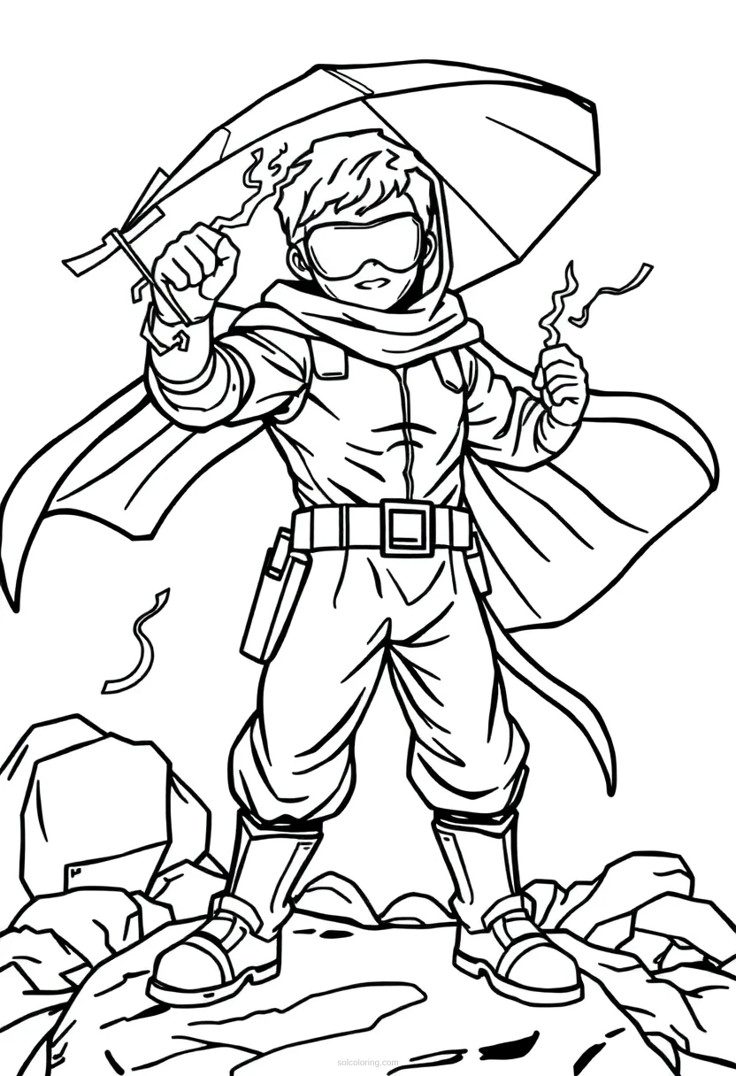 Weather-Controlling Hero coloring page for kids