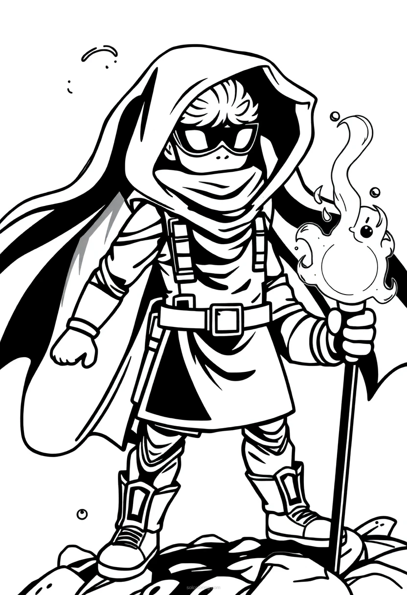 Weather-Controlling Hero coloring page for kids