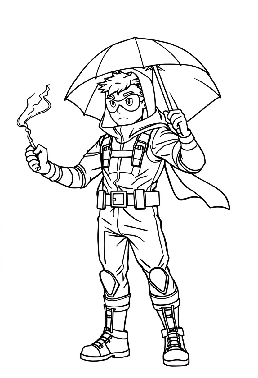 Weather-Controlling Hero coloring page, free printable
