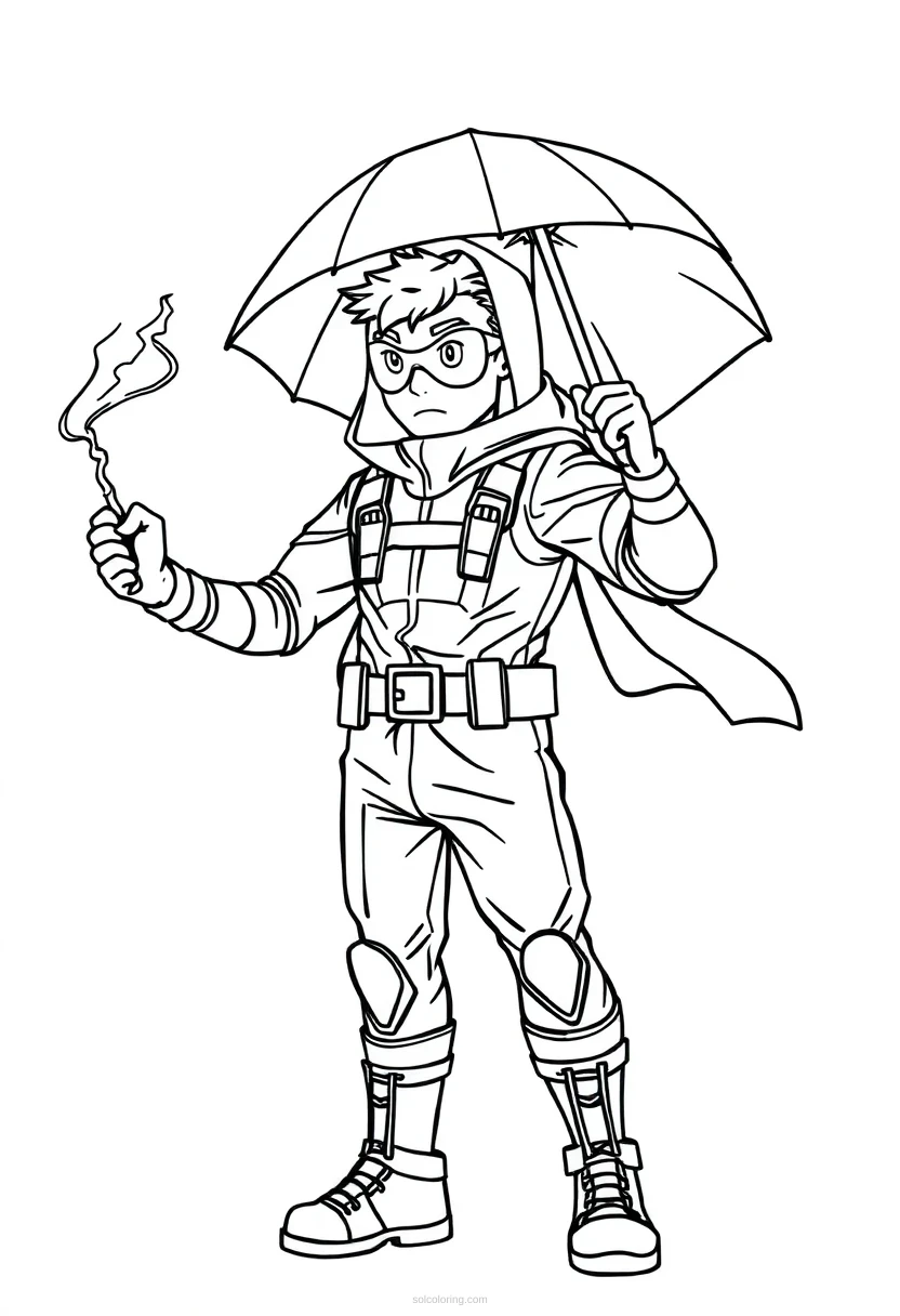 Weather-Controlling Hero coloring page for kids